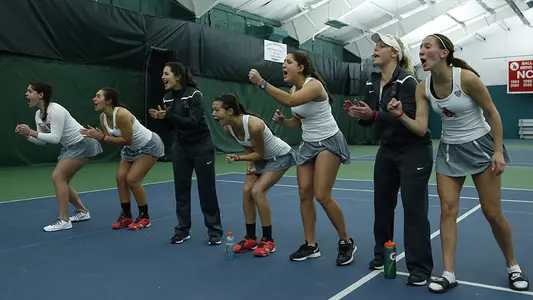 Women's Tennis Wins 4-3 Thriller Over Miami Friday