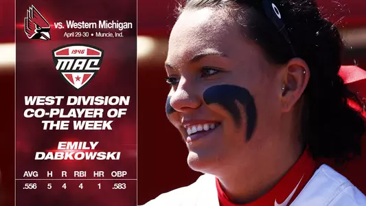 Softball's Dabkowski Named MAC West Division Co-Player of the Week