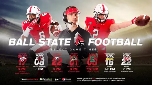 Select Ball State Football Game Times Announced