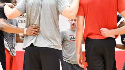 Coach Whitford, Practice Huddle