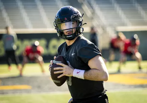 Ball State practices at Alabama State in preparation for the 2021 Camellia Bowl