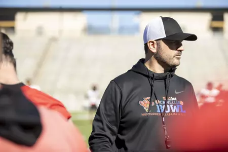 Ball State practices at Alabama State in preparation for the 2021 Camellia Bowl