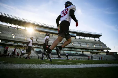 Ball State practices at Alabama State in preparation for the 2021 Camellia Bowl