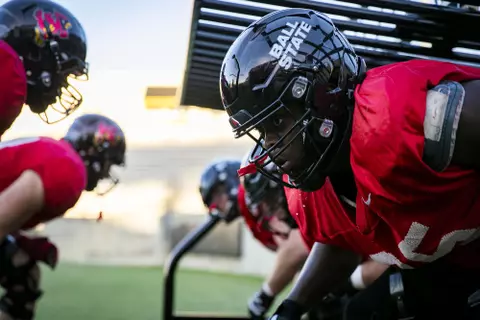 Ball State practices at Alabama State in preparation for the 2021 Camellia Bowl