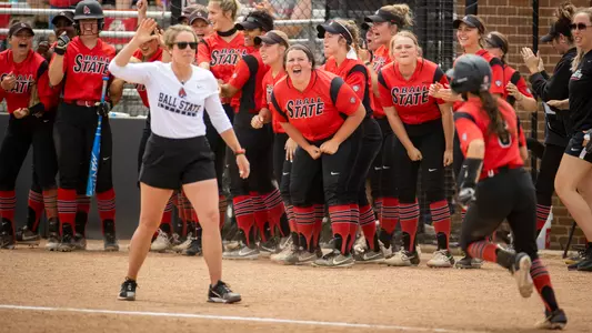 Ball State Softball Home Run Celebration