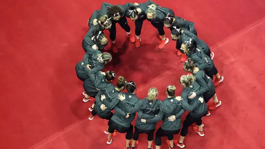 2021 Gymnastics Team Huddle