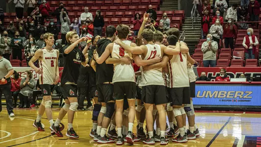 Men's Volleyball Huddle vs. Maryville