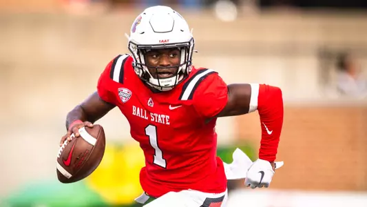 The Ball State football team competes against Central Michigan on Saturday, October 21, 2023 at Scheumann Stadium during Homecoming.