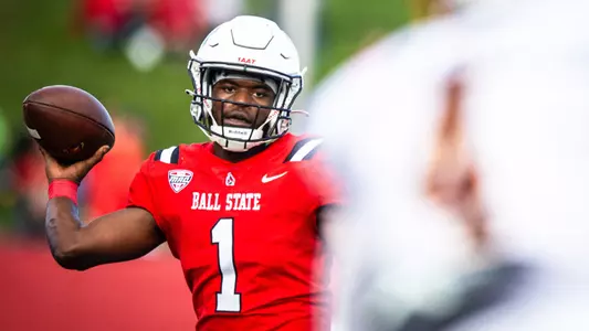 The Ball State football team competes against Central Michigan on Saturday, October 21, 2023 at Scheumann Stadium during Homecoming.