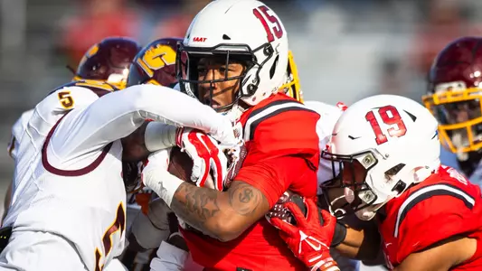 The Ball State football team competes against Central Michigan on Saturday, October 21, 2023 at Scheumann Stadium during Homecoming.