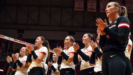 WVB Celebrates Win Over NIU