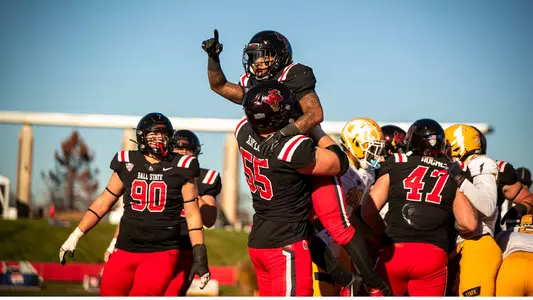 The Ball State Cardinals football team competes against the Kent State Golden Flashes at Scheumann Stadium on November 18, 2023 . Photo by Bobby Ellis.