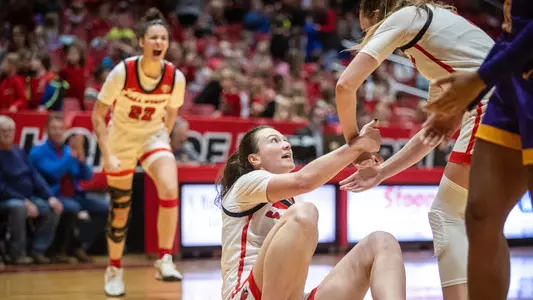 The Ball State women's basketball team competes against Tennessee Tech at Worthen Arena on November 6, 2023. Photo by Bobby Ellis.