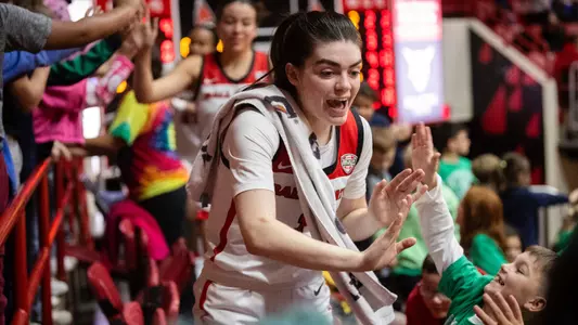 The Ball State women's basketball team competes against Tennessee Tech at Worthen Arena on November 6, 2023. Photo by Bobby Ellis.