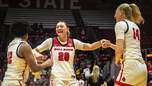 The Ball State women's basketball team competes against Tennessee Tech at Worthen Arena on November 6, 2023. Photo by Bobby Ellis.