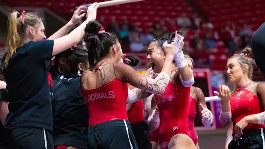 Grace Evans Celebrates at Ball State Quad