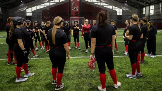 Softball Team Huddle - Indoor Practice 2023