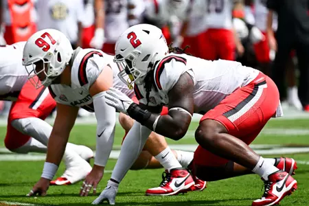 John Harris (97) and Mikhari Sibblis (2) at Georgia