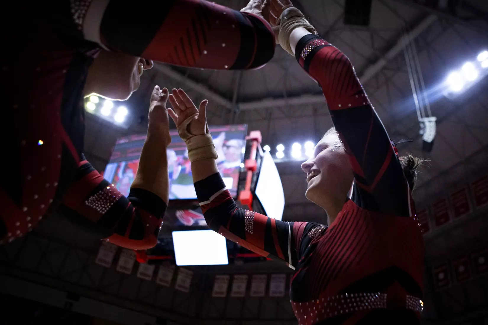The Ball State gymnastic team hosts Bowling Green in Worthen Arena on Jan, 22. Photo by Samantha Blankenship / Ball State University