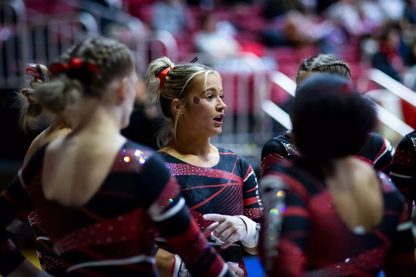 The Ball State gymnastic team hosts Bowling Green in Worthen Arena on Jan, 22. Photo by Samantha Blankenship / Ball State University
