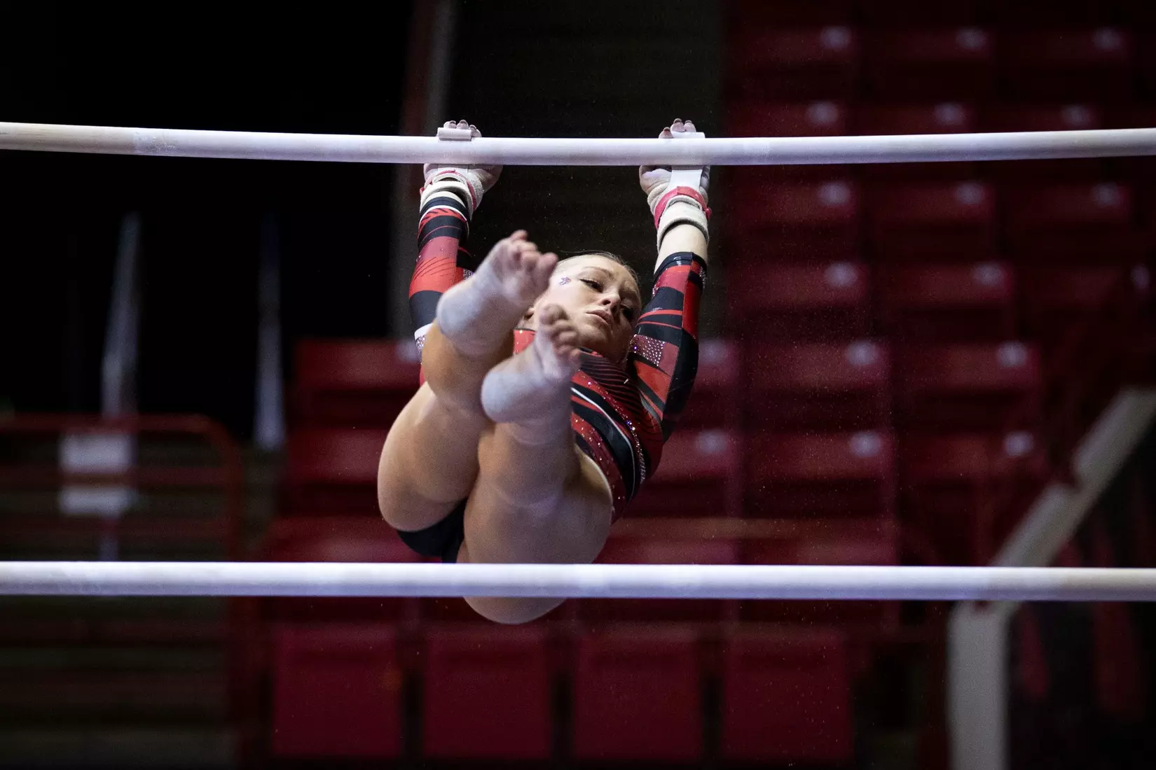 The Ball State gymnastic team hosts Bowling Green in Worthen Arena on Jan, 22. Photo by Samantha Blankenship / Ball State University