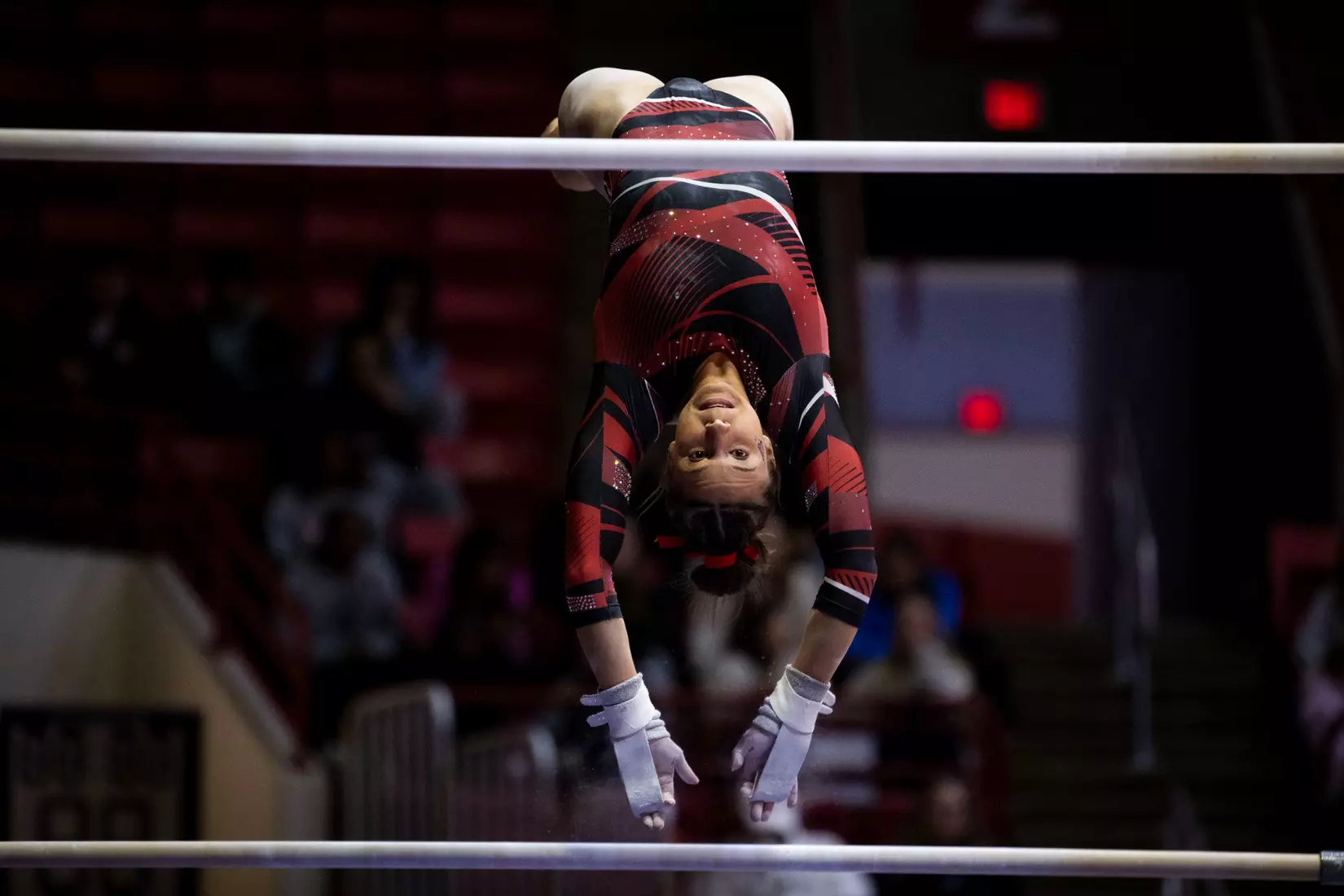 The Ball State gymnastic team hosts Bowling Green in Worthen Arena on Jan, 22. Photo by Samantha Blankenship / Ball State University