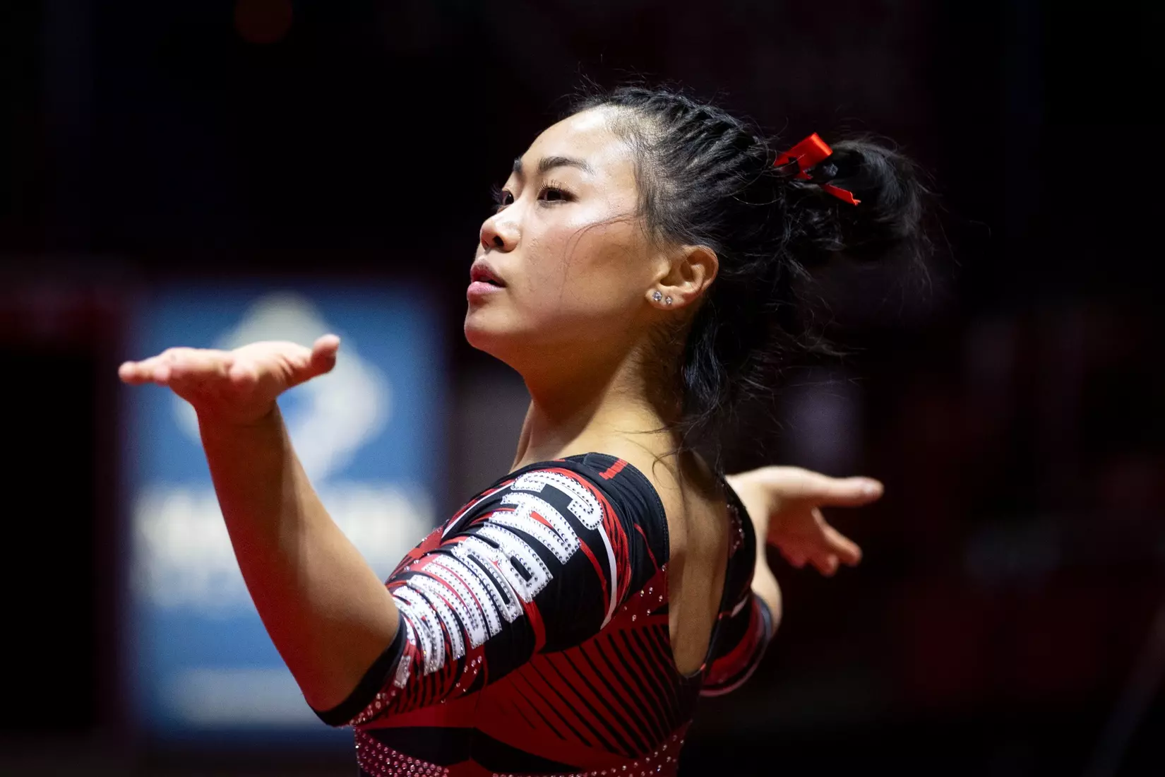 The Ball State gymnastic team hosts Bowling Green in Worthen Arena on Jan, 22. Photo by Samantha Blankenship / Ball State University