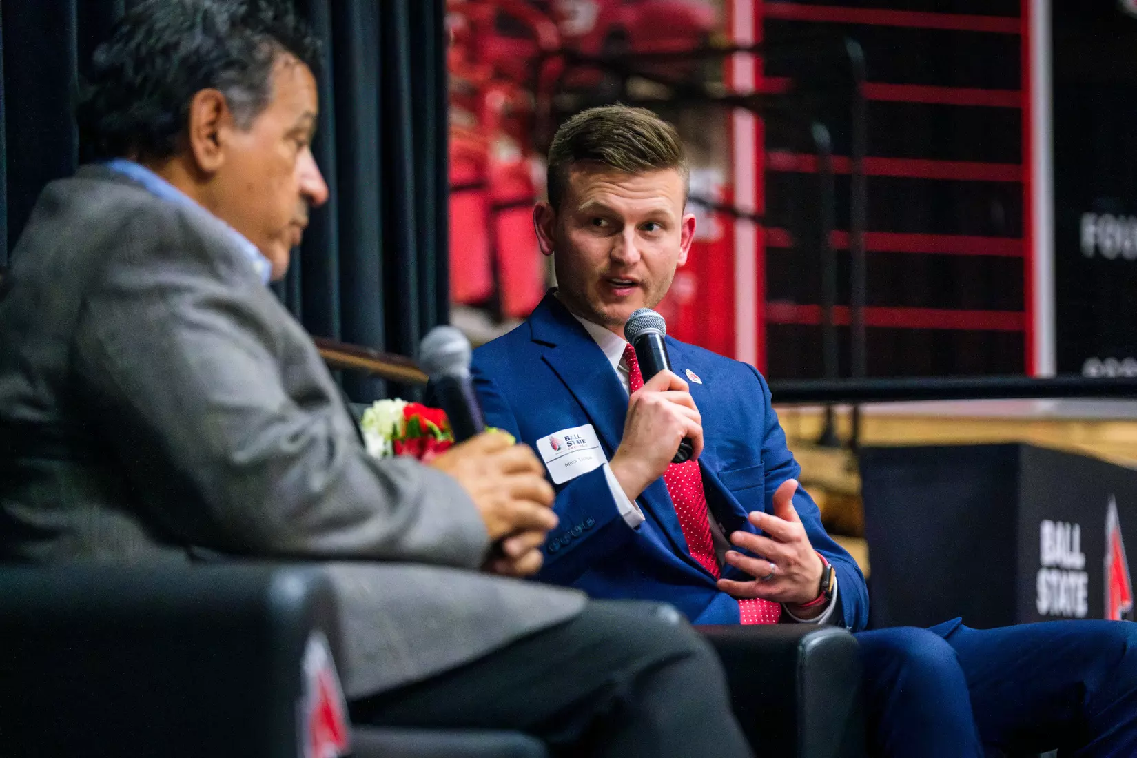 The Ball State Athletic Hall of Fame induction ceremony and banquet takes place in Worthen Arena on October 4, 2024. Photo by Bobby Ellis/Ball State University