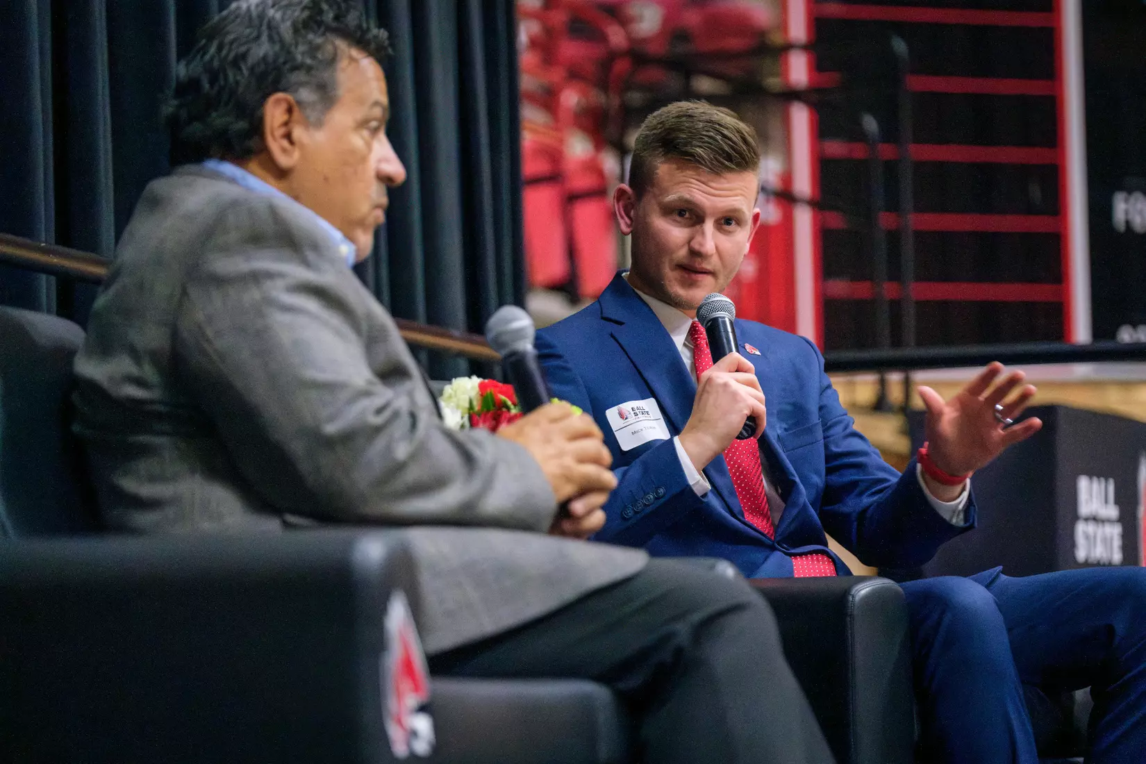 The Ball State Athletic Hall of Fame induction ceremony and banquet takes place in Worthen Arena on October 4, 2024. Photo by Bobby Ellis/Ball State University