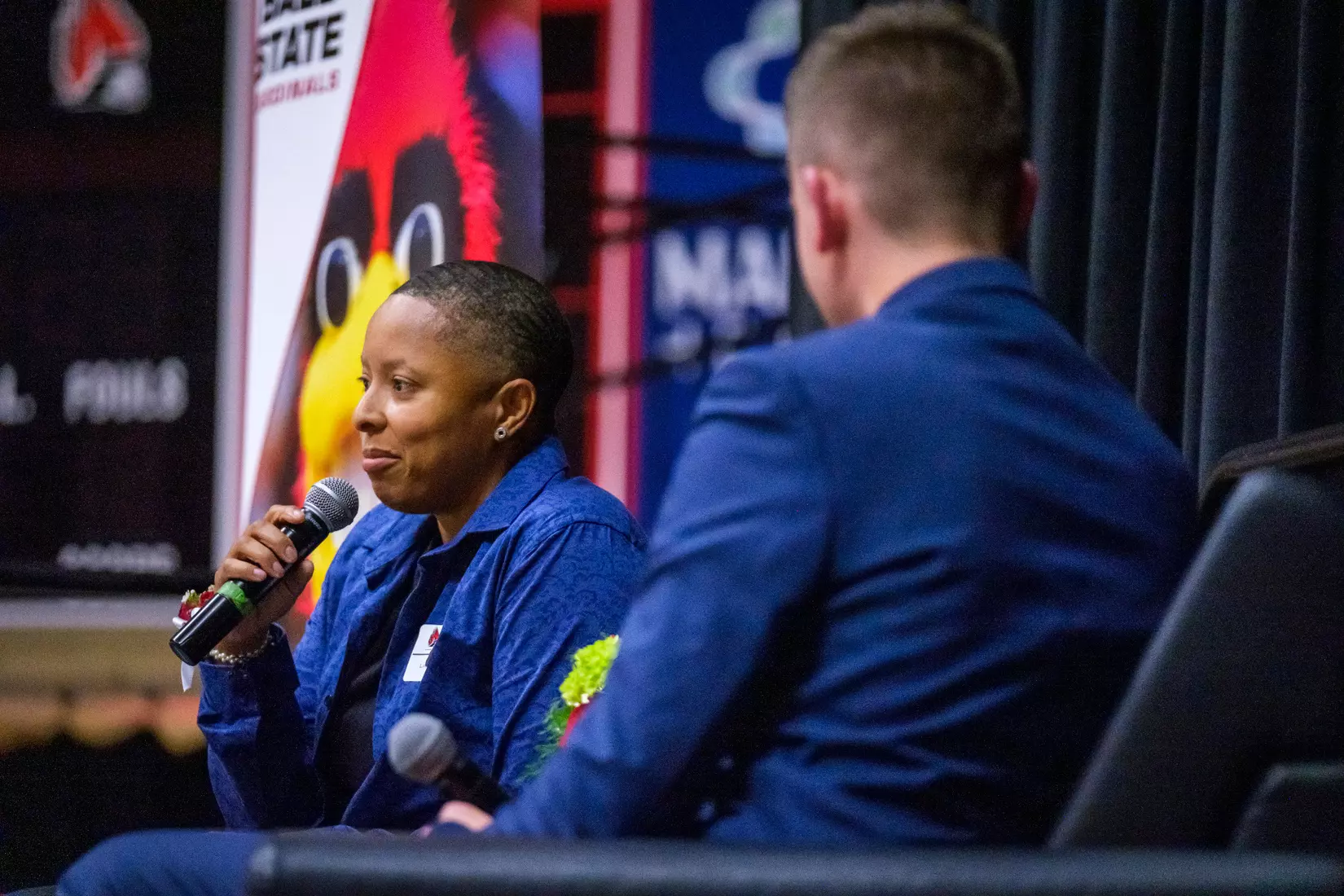 The Ball State Athletic Hall of Fame induction ceremony and banquet takes place in Worthen Arena on October 4, 2024. Photo by Bobby Ellis/Ball State University