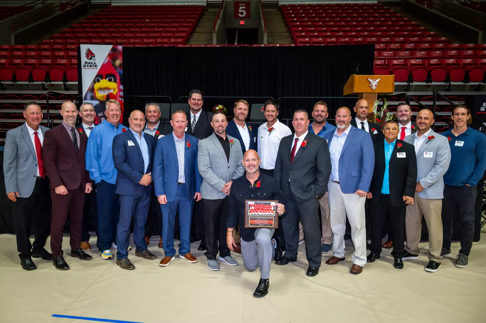 The Ball State Athletic Hall of Fame induction ceremony and banquet takes place in Worthen Arena on October 4, 2024. Photo by Bobby Ellis/Ball State University