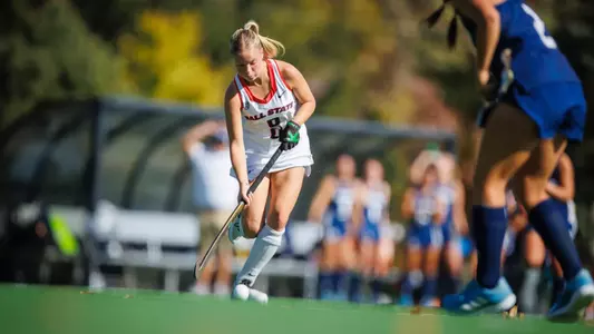 The Ball State field hockey team competes against UC Davis at Briner Sports Complex on October 22, 2024. Photo by Bobby Ellis/Ball State University