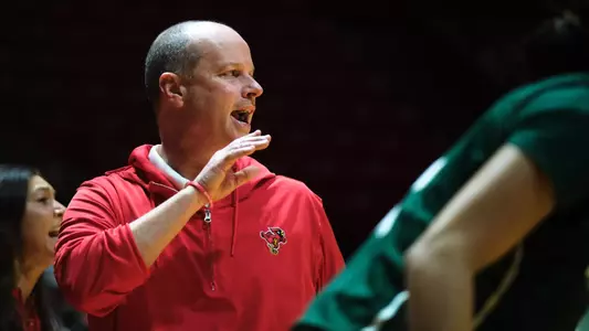 The Ball State women's basketball team competes against the Eastern Michigan Eagles at Worthen Arena on March 2, 2024 Photo by Bobby Ellis.