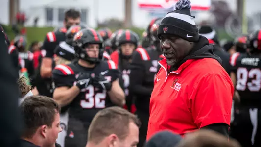 The Ball State football team competes against the Bowling Green Falcons in Scheumann Stadium on November 23, 2024. Photo by Bobby Ellis