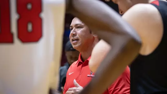 The Ball State men's volleyball team takes on Purdue Ft. Wayne Mastadons at Worthen Arena on February 15, 2024. Photo by Bobby Ellis.
