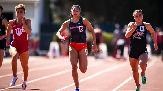 The Ball State track and field team competes in the We Fly Challenge at the Briner Sports Complex on April 13, 2024. Photo by Bobby Ellis