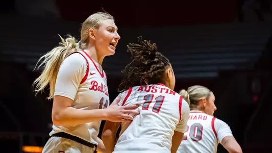 The Ball State women's basketball team competes against Eastern Michigan at Worthen Arena in Muncie, Indiana on January 8, 2025  Photo by Bobby Ellis