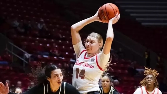 The Ball State women's basketball team competes against Eastern Michigan at Worthen Arena in Muncie, Indiana on January 8, 2025  Photo by Bobby Ellis