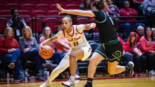 Women’s Basketball vs Eastern Michigan on Jan 8, 2025 in Worthen Arena. Photo by Samantha Blankenship/Ball State University.