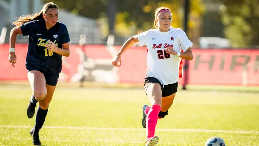 The Ball State soccer match against Toledo on October 16, 2025. Photo by Bobby Ellis/Ball State University