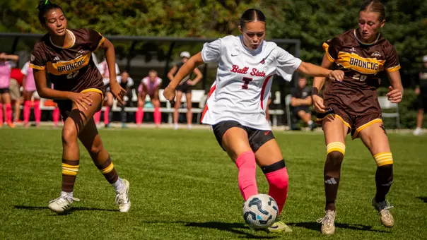 Ball State Soccer hosts Western Michigan on Oct. 5, 2025. Photo by Samantha Blankenship/Ball State University.
