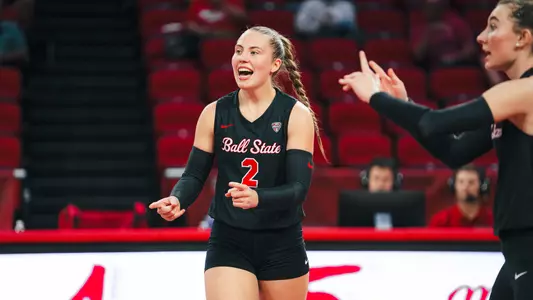 Reese Axness celebrating versus Miami