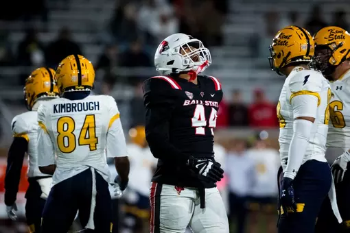 The Ball State football game against Kent State at Scheumann Stadium on November 05, 2025. Photo by Bobby Ellis/Ball State University