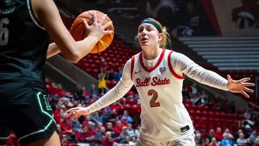 MC-80580 - Ball State Women’s Basketball hosts Eastern Michigan on Dec 20, 2025. Photo by Samantha (Blankenship) Ellis/Ball State University.