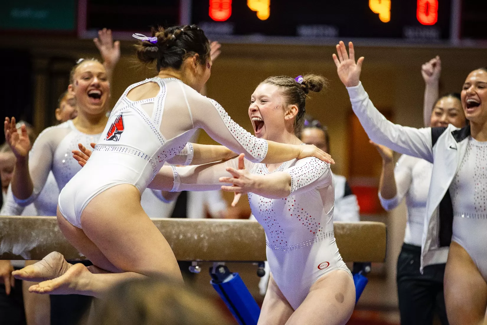 Ball State Gymnastics vs Central Michigan on Feb 9, 2025. Photo by Samantha Blankenship/Ball State University.
