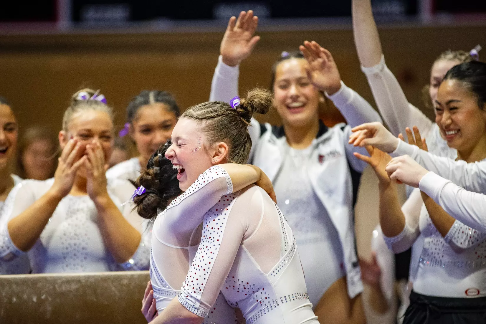 Ball State Gymnastics vs Central Michigan on Feb 9, 2025. Photo by Samantha Blankenship/Ball State University.
