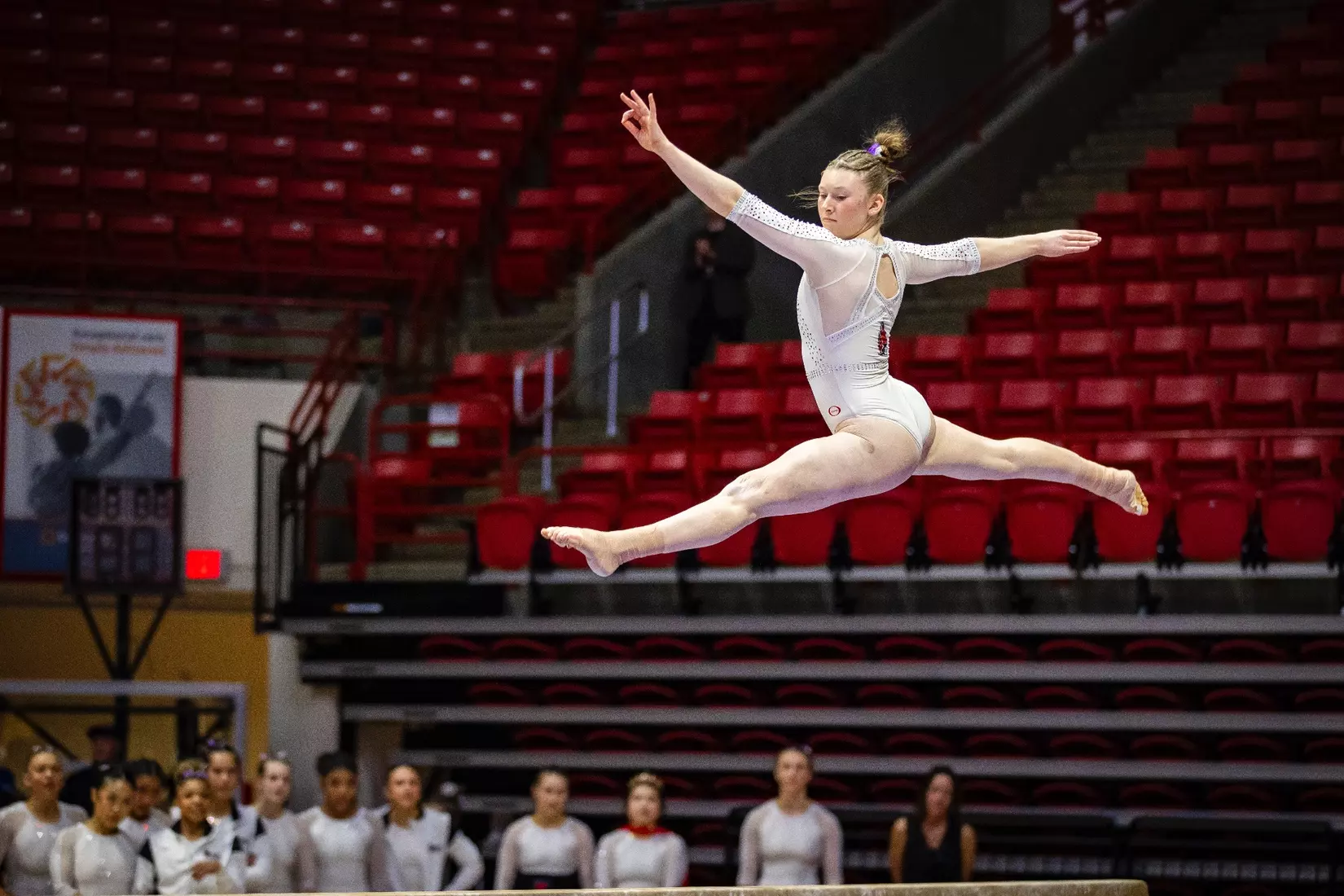 Ball State Gymnastics vs Central Michigan on Feb 9, 2025. Photo by Samantha Blankenship/Ball State University.