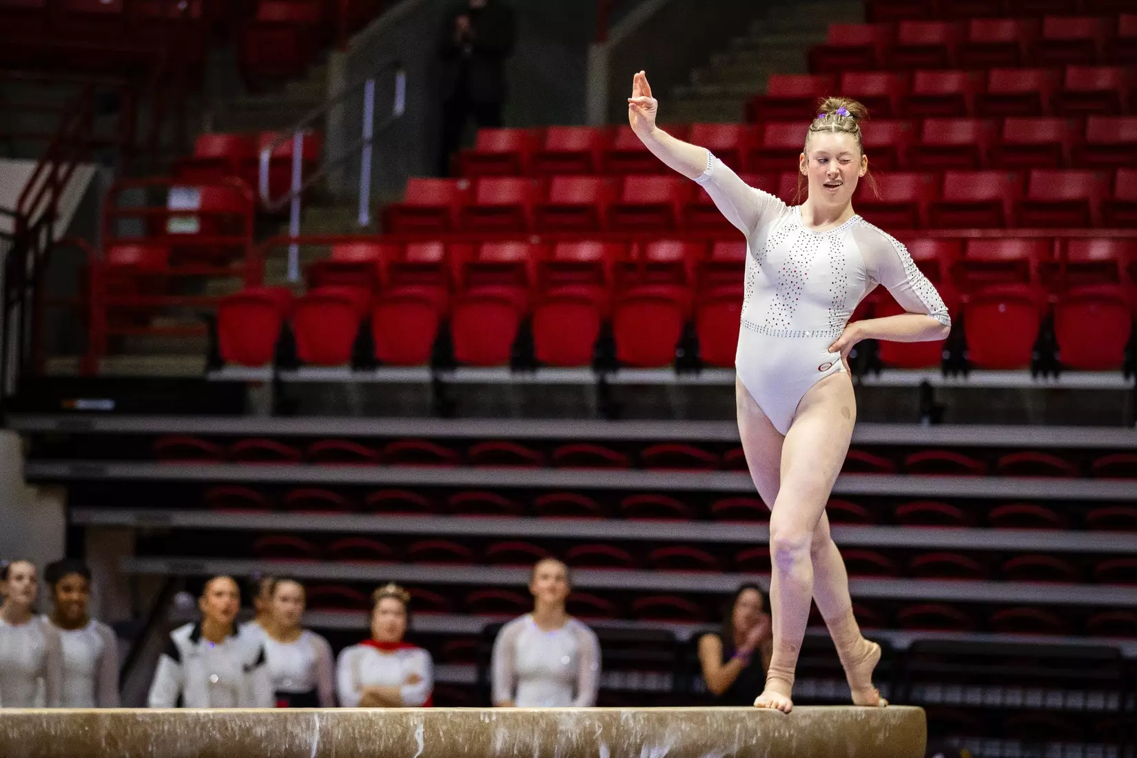 Ball State Gymnastics vs Central Michigan on Feb 9, 2025. Photo by Samantha Blankenship/Ball State University.