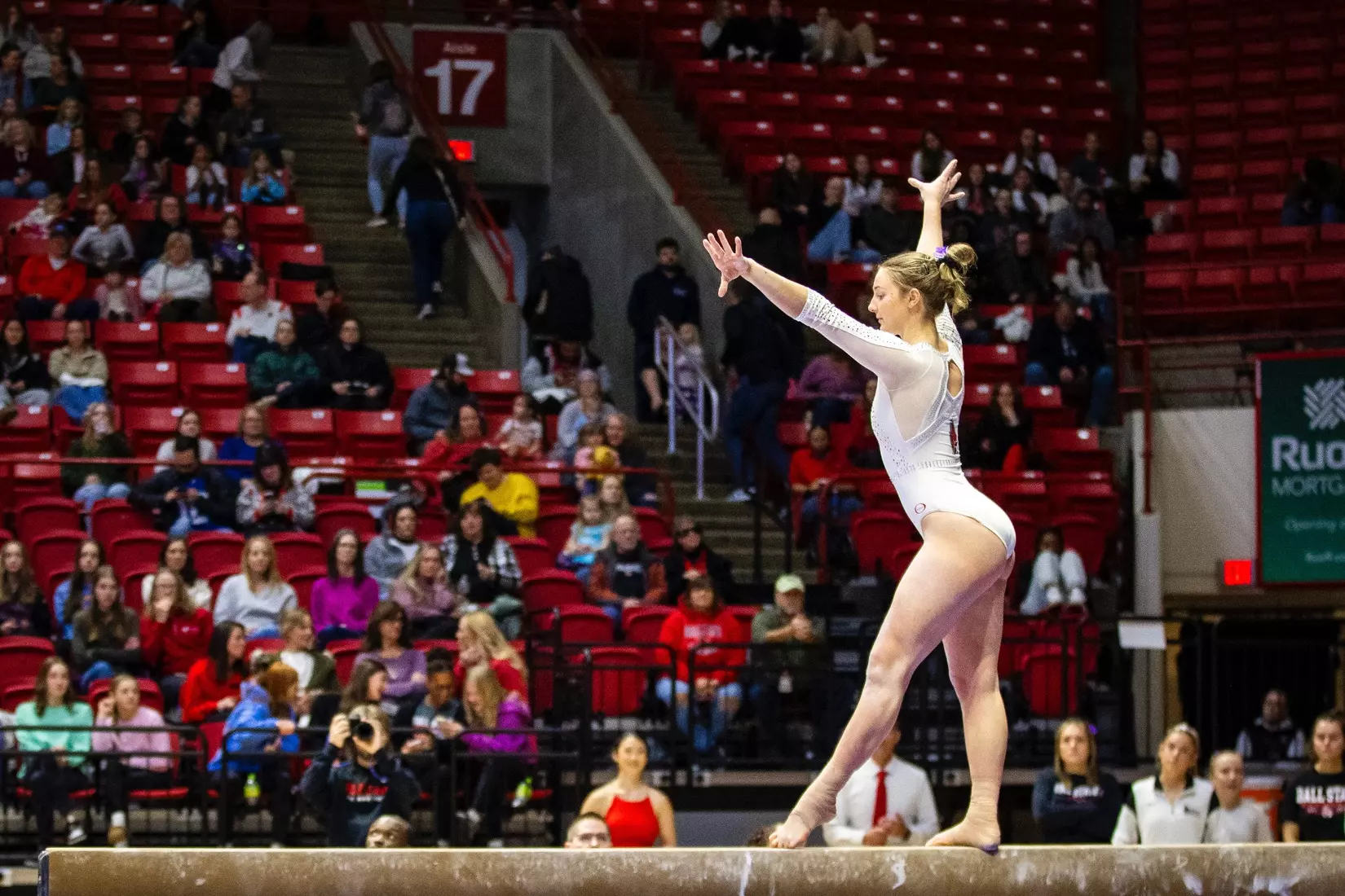 Ball State Gymnastics vs Central Michigan on Feb 9, 2025. Photo by Samantha Blankenship/Ball State University.