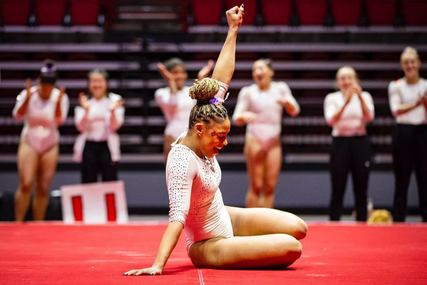 Ball State Gymnastics vs Central Michigan on Feb 9, 2025. Photo by Samantha Blankenship/Ball State University.